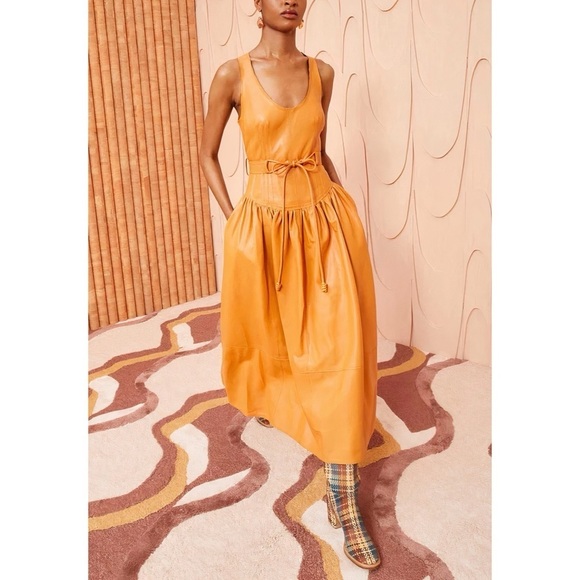 Ulla Johnson Dresses & Skirts - NWT Ulla Johnson Midi Sleeveless Belted Cordelia Leather Dress